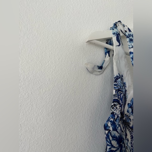 Camilla tie shoulder dress blue white glaze and graze Size Large - Picture 5 of 16